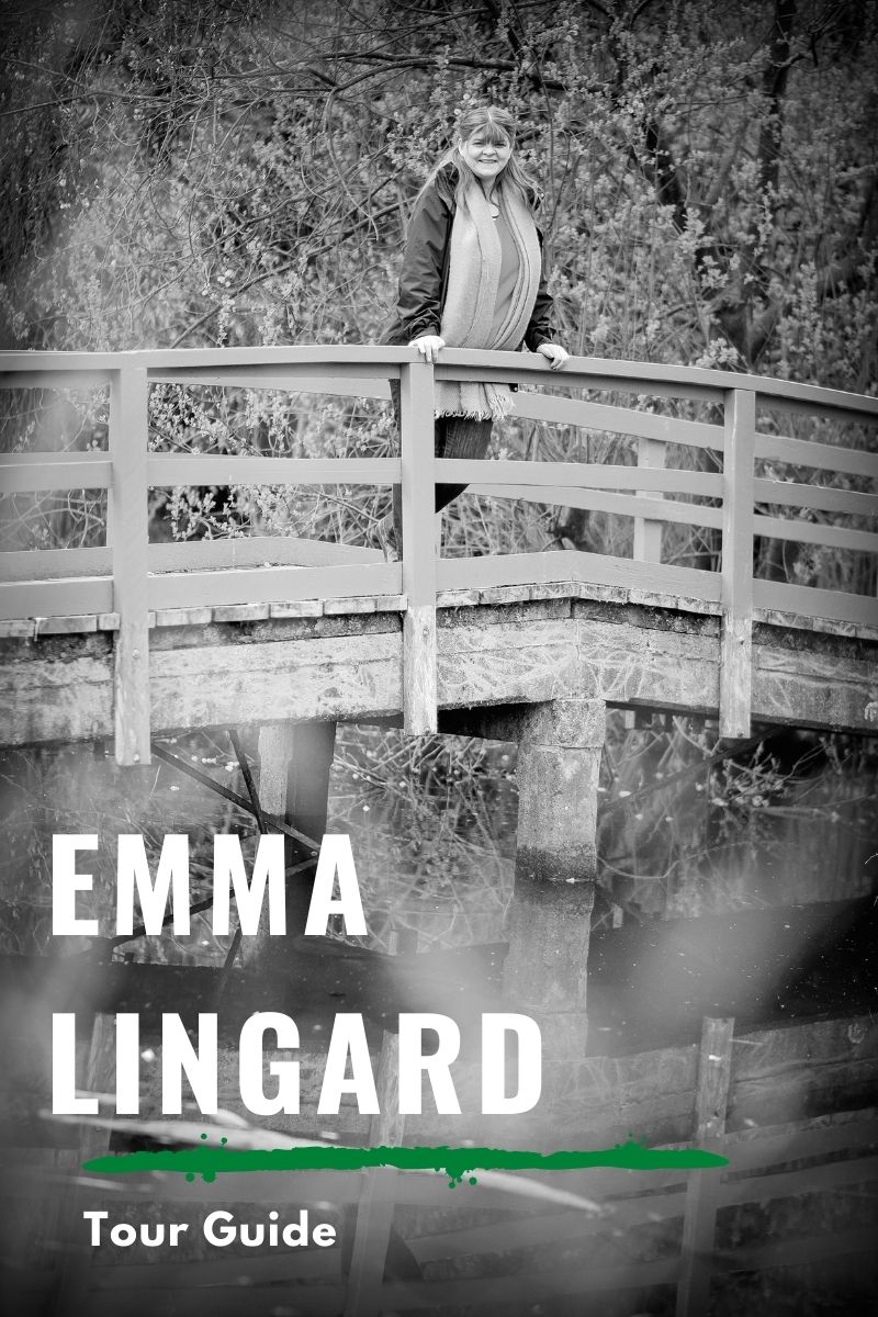 Author Emma Lingard standing on a bridge
